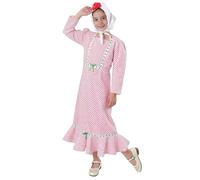 Wildarms Vestido de Chulapa Madrileña para Niña, Incluye Pañuelo y Flor Roja, Disfraz Tradicional Infantil con Lunares Rojos (5-6 años)