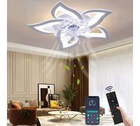 Wildcat Ventilador de techo con iluminación LED moderno y silencioso con control remoto, temporizador, diseño en forma de flor, lámpara de techo para dormitorio