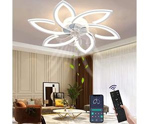 Wildcat Ventilador de Techo con Iluminación LED Moderno y Silencioso con Control Remoto Temporizador Diseño en Forma de Flor Lámpara de Techo para Dormitorio