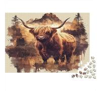 WildCattleMountainEscena Puzzle Mil Piezas para Parejas Idea De Regalo Impresión HD Elección Amazon Reducción De Estrés Papel Grueso 52x38cm/1000pcs