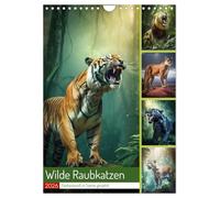Wilde Raubkatzen (Wandkalender 2026 DIN A4 hoch), CALVENDO Monatskalender: Raubkatzen sind eine Gruppe von fleischfressenden Säugetieren, die in verschiedenen Teilen der Welt vorkommen.