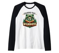 Wilderness Bear Design Camping Naturaleza Senderista Camiseta Manga Raglan