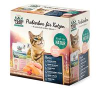 Wildes Land Caja de Prueba 8 Bolsas para Gatos, Comida Húmeda con Alta Proporción de Carne y Pescado, Variedades de Res, Pollo, Pavo, Conejo, Pato y Salmón, 800g (8x100g)