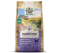 Wildes Land - Nr. 4 Kaninchen - 12 kg - mit Kartoffeln und Wildkräutern - Glutenfrei - Trockenfutter für Hunde - Hundefutter mit hohem Fleischanteil - Hohe Verträglichkeit