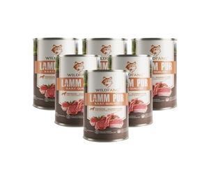 Wildfang® Comida Humeda Perros 400g - Comida para Perros Premium de Cordero Puro con Ingredientes Naturales, sin Cereales y sin Gluten, sin azúcar añadido, Ideal para Todas Las Razas - Paquete de 6