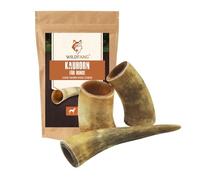 Wildfang® Cuerno de Res para Masticar, L - Juguetes para Perros Indestructible para masticadores Fuertes, Cuidado Dental Natural y Entrenamiento de mordida, Snack para Perros de más de 25 kg, 3X