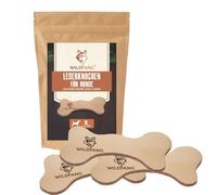 Wildfang Hueso de cuero para perro (talla S-L), juguete masticable de piel engrasada, cuidado dental y alivio del estrés, hueso masticable duradero de piel de vacuno de la UE (hueso, paquete de 3