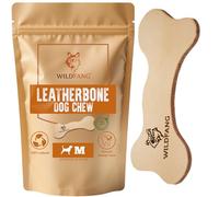 Wildfang® Juguetes para Perros de Cuero, Mediano - Mordedor Perro Suave para Cachorros, Perros Adultos y Senior con Dientes Sensibles - Hueso Perro de Cuero Natural de 5 mm, No Tóxico, Pack de 1