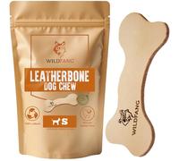 Wildfang® Juguetes para Perros de Cuero, Pequeño - Mordedor Perro Suave para Cachorros, Perros Adultos y Senior con Dientes Sensibles - Hueso Perro de Cuero Natural de 5 mm, No Tóxico, Pack de 1