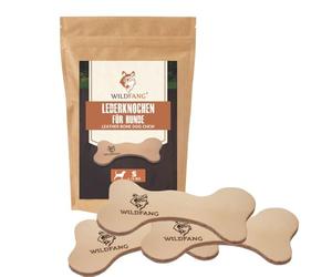 Wildfang® Juguetes para Perros de Cuero, Pequeño - Mordedor Perro Suave para Cachorros, Perros Adultos y Senior con Dientes Sensibles - Hueso Perro de Cuero Natural de 5 mm, No Tóxico, Pack de 3