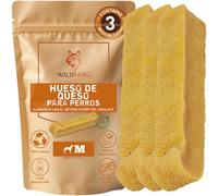 Wildfang® Snacks Duros de Queso para Perros M (Aprox. 85 g) para Perros de 15-25 kg - mordedor Perro Tipo Churpi, palito masticable Duro Estilo churpi Perro Himalaya, premios para Cachorros, 3 Unidad