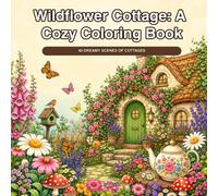 Wildflower Cottage: A Cozy Coloring Book: 40 Dreamy Scenes of Cottages, Gardens, and Simple Joys to Color - Intricate Floral Line Art for Teens and Adults