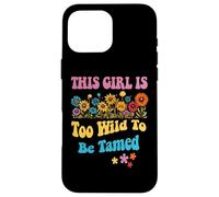 Wildflower Cute Retro Too Wild To Be Tamed Girls Wildflower Carcasa para iPhone 16 Pro Max