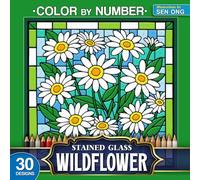 Wildflower Dreams Stained Glass Color by Number: 30 Radiant Blossoms in Vibrant Landscapes (Stained Glass Color By Number Collection)