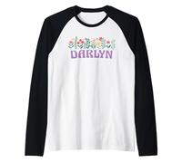 Wildflower Floral DARLYN Nombre Día de la Madre Mujeres Camiseta Manga Raglan