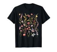 Wildflower Meadow Botanical Illustration, Vintage Floral Na Camiseta