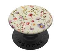 Wildflower Meadow Botanical Illustration, Vintage Floral Na PopSockets PopGrip Adhesivo