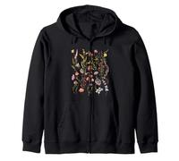 Wildflower Meadow Botanical Illustration, Vintage Floral Na Sudadera con Capucha