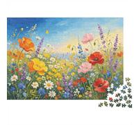 Wildflower Meadow Jigsaw Puzzle 1000 Piezass Recycled Colorful Blooms Puzzles for Boy & Girl Padre Hijo Game Props Developing Boy & Girl‘s Intelligence Educational 52x38cm/1000pcs