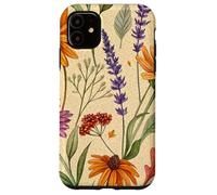 Wildflower Meadow Pattern with Autumn Garden Colors Carcasa para iPhone 11