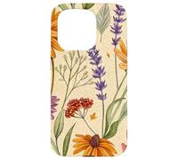 Wildflower Meadow Pattern with Autumn Garden Colors Carcasa para iPhone 15 Pro