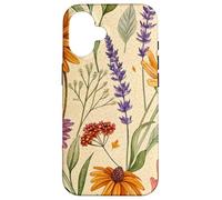 Wildflower Meadow Pattern with Autumn Garden Colors Carcasa para iPhone 16