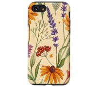 Wildflower Meadow Pattern with Autumn Garden Colors Carcasa para iPhone SE (2020) / 7/8