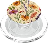 Wildflower Meadow Pattern with Autumn Garden Colors PopSockets PopGrip para MagSafe