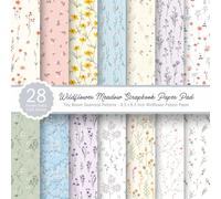 Wildflower Meadow Scrapbook Paper Pad: 28 Double-Sided Craft Sheets with Tiny Bloom Seamless Patterns - 8.5 x 8.5 Inch Wildflower Pattern Paper for ... Cardmaking, Junk Journals, and DIY Crafts