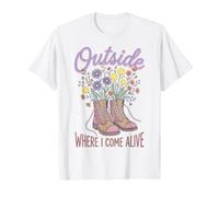 Wildflower Nature Outside Where I Come Alive Cottagecore Camiseta