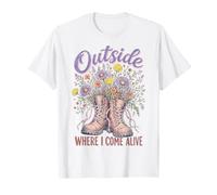Wildflower Nature Outside Where I Come Alive Cottagecore Camiseta