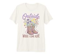 Wildflower Nature Outside Where I Come Alive Cottagecore Camiseta Premium