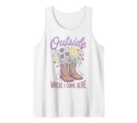 Wildflower Nature Outside Where I Come Alive Cottagecore Camiseta sin Mangas