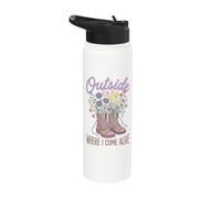 Wildflower Nature Outside Where I Come Alive Cottagecore Stainless Steel Insulated Water Bottle