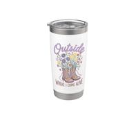 Wildflower Nature Outside Where I Come Alive Cottagecore Vaso térmico de acero inoxidable de doble pared