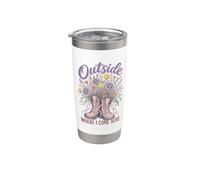 Wildflower Nature Outside Where I Come Alive Cottagecore Vaso térmico de acero inoxidable de doble pared