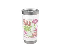 Wildflower Wild Love Donde las flores florecen Boho Floral Vaso térmico de acero inoxidable de doble pared