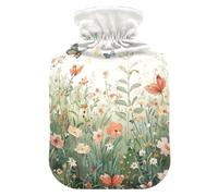 Wildflowers and Butterflies4 - Botellas de agua caliente con cubierta suave, calentador de pies y manos, botellas de calor para calambres menstruales, alivio del dolor, 1 litro