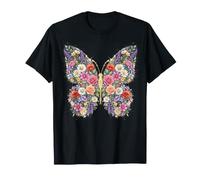Wildflowers Floral Butterfly Botanical Nature Art Gardener Camiseta