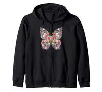 Wildflowers Floral Butterfly Botanical Nature Art Gardener Sudadera con Capucha