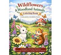 Wildflowers & Woodland Animals Coloring Book: 50 Relaxing Coloring Pages of Wildflowers, Cute Forest Animals, Nature Scenes, and Inspirational Quotes for Kids, Teens, and Adults