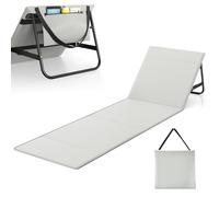 WildFun Esterilla de Playa Plegable con Respaldo Ajustable y Bolsillo para Playa, Piscina, Picnic o relajación en el jardín (Gris)