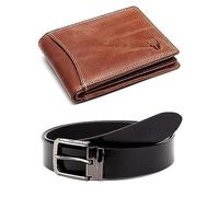 WildHorn Cesta de regalo para hombre, cartera de cuero y cinturón, juego de regalo para amigo, novio, marido, padre, hijo, etc, NUEVO CRUNCH TAN, free size/adjustable, Contemporáneo