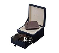 WildHorn Cesta de regalo para hombre, cartera de cuero y cinturón, juego de regalo para amigo, novio, marido, padre, hijo, etc, MARRÓN NUEVO, Contemporáneo