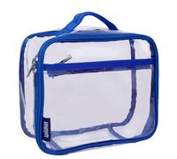 Wildkin Kids Insulated Lunch Box Bag for Boys and Girls, Perfect Size for Packing Hot or Cold Snacks for School and Travel, Measures x 7 x Inches, BPA-Free (Clear w/ Blue Trim)