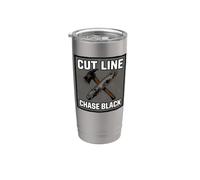 Wildland Firefighter Hotshot Cut Line Chase Black Vaso térmico de acero inoxidable de doble pared