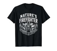 Wildland Nature's Bombero Héroe de la Lucha contra Incendios forestales Camiseta gráfica económica, Hombre, Negro, S