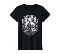 Wildland Nature's Bombero Héroe de la Lucha contra Incendios forestales Camiseta gráfica económica, Mujer, Negro, XS