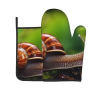 Wildlife Animal - Juego de 2 guantes de horno y soporte para ollas, resistentes al calor, antideslizantes, guantes de cocina y almohadilla para hornear, cocinar, asar a la parrilla