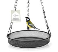 WILDLIFE HOME Comedero de metal para pájaros, gusanos de la harina para colgar, columna de alimentación para pájaros, comedero de metal para aves silvestres durante todo el año, cuenco de alimentación